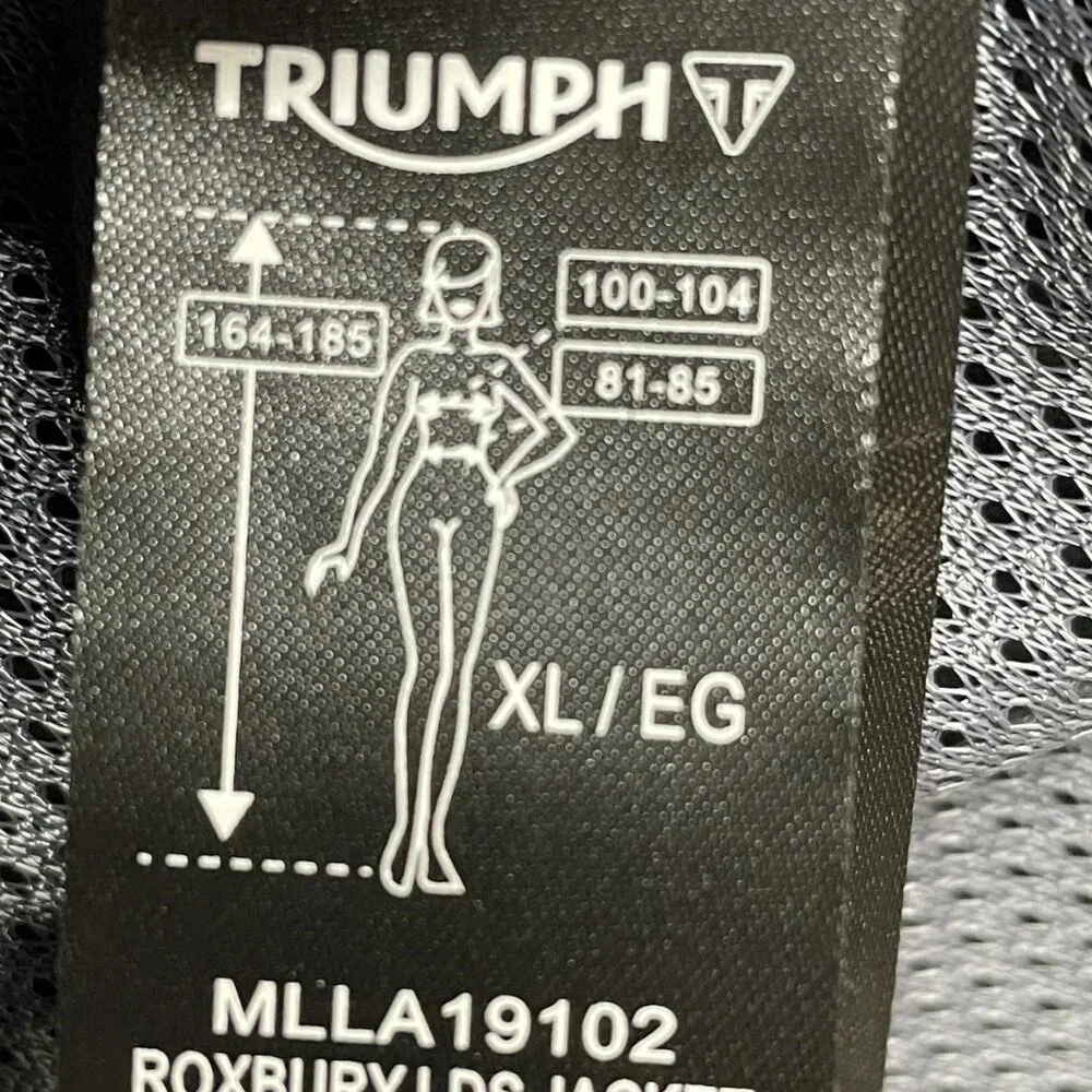 NEW TRIUMPH Women’s Roxbury Leather Motorcycle Jacket Size XL Black